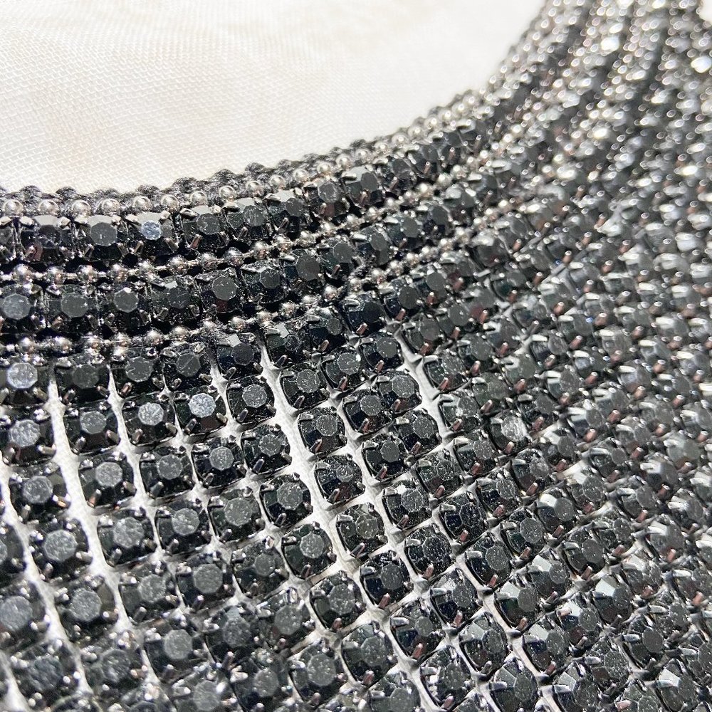 WHBM Black Beaded Curtain Statement Choker